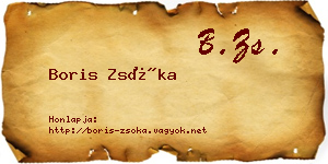 Boris Zsóka névjegykártya